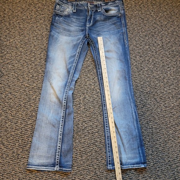 Rock Revival Mandell Easy Boot Jeans Size 29 Embroidered Pocket Rocks - Picture 7 of 15